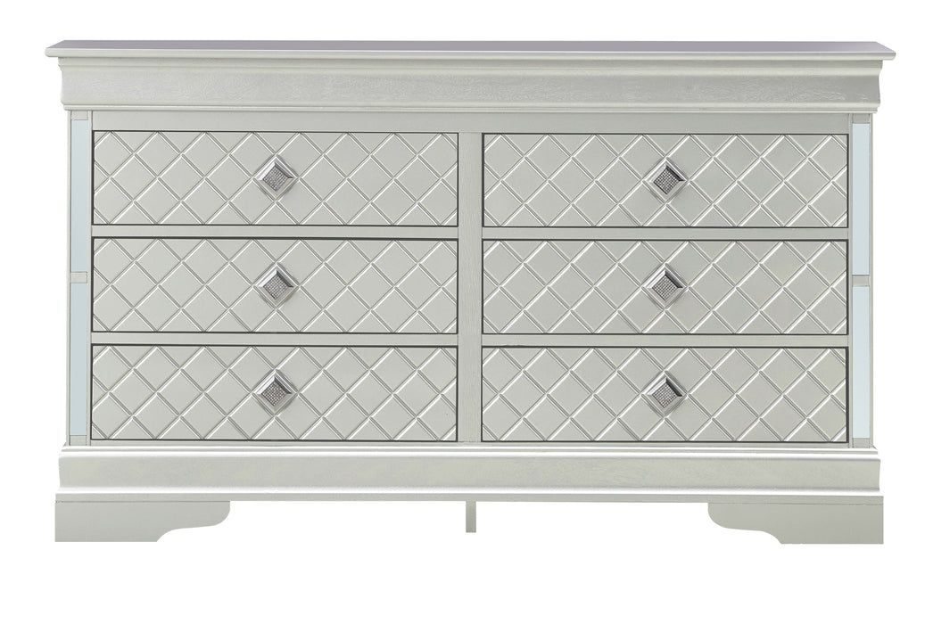 Glory Furniture - Glory Furniture Verona Dresser, Silver - Champagne - Particle Board