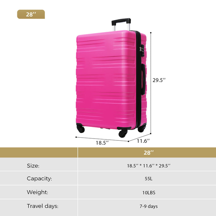 Luggage With Tsa Lock Spinner Wheels Hardside Expandable Luggage Travel Suitcase Check In Luggage ABS 28"