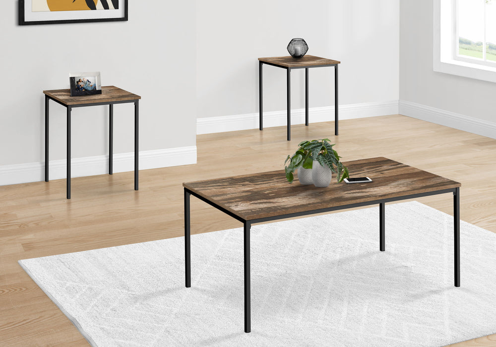 Table Set, Coffee, End, Reclaimed Laminate, Contemporary, Modern (Set of 3) - Brown