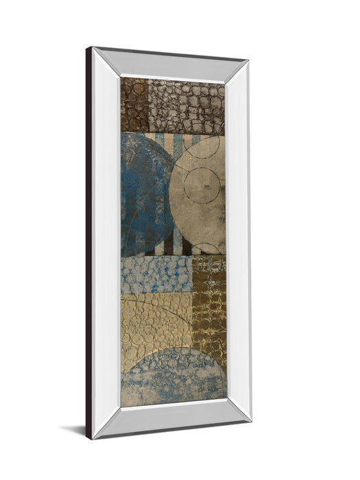 Bubble Structure Il By John Kime - Mirror Framed Print Wall Art - Blue