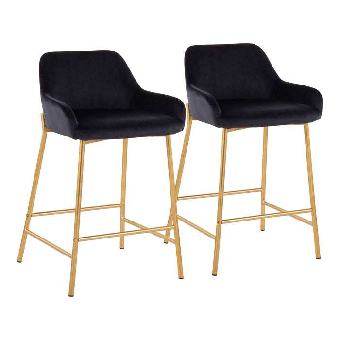 Daniella - Contemporary / Glam Fixed Height Counter Stool (Set of 2)