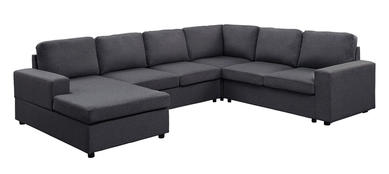 Dakota - Linen 6 Seat Reversible Modular Sectional Sofa Chaise