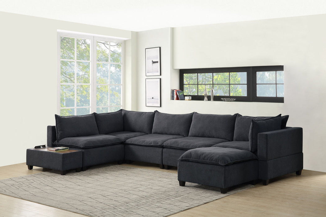 Madison - 7 Piece Modular Sectional Sofa With USB Storage Console Table