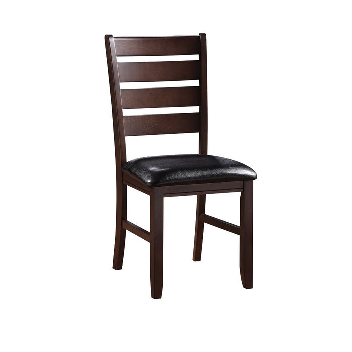 Urbana - Side Chair (Set of 2) - Black Synthetic Leather & Cherry Finish