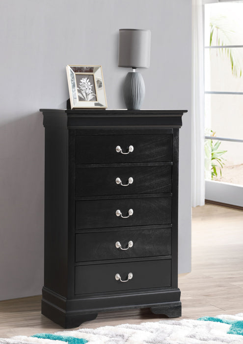 Glory Furniture - Glory Furniture Louisphillipe ChesT-Black - Particle Board