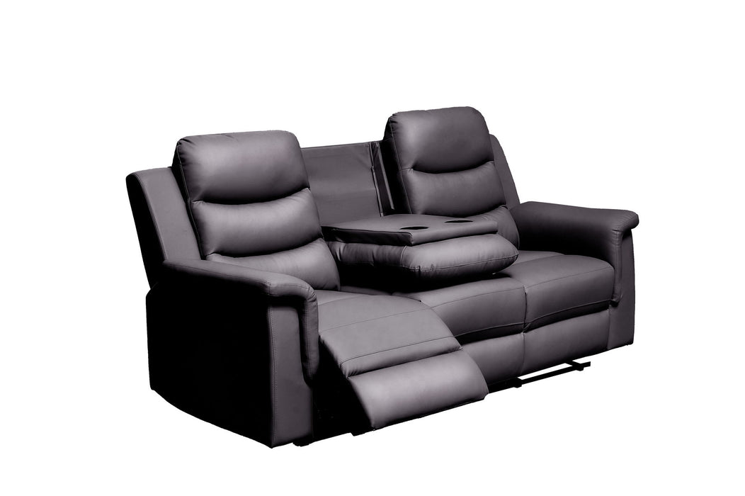 Reclining Sofa With Middle Console Slipcover, Stretch 3 Seat Reclining Sofa Covers - Black