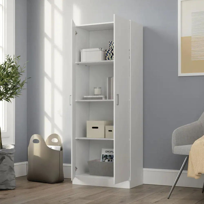 Alara - Height Simplistic Modern Double Door Storage Cabinet - White