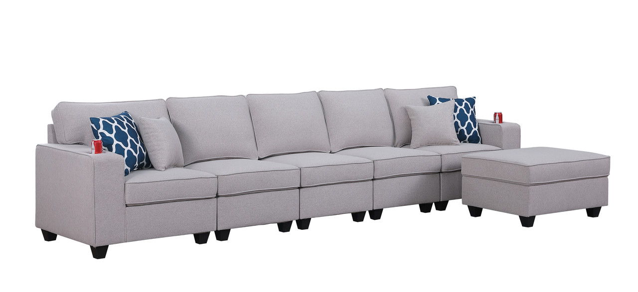 Cooper - Linen 5 Seater Sofa Set