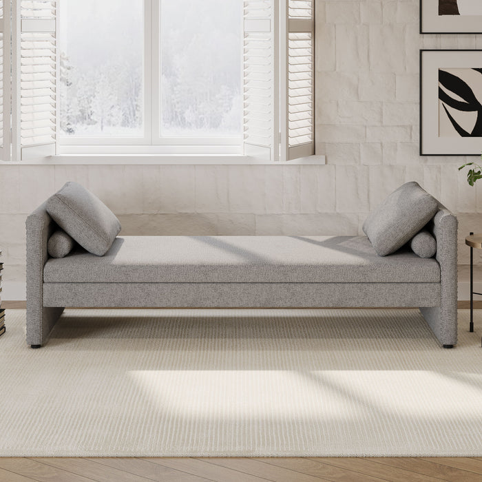 Modern Upholstered Chaise Lounger Daybed With Pillows Small Single Daybed, No Mattress Needed