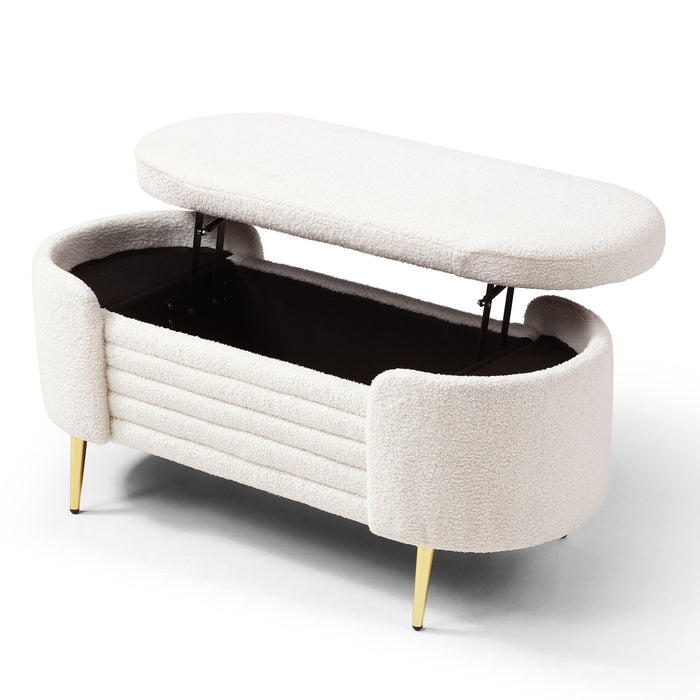 Modern Upholstered End Of Bed Bench With Large Storage