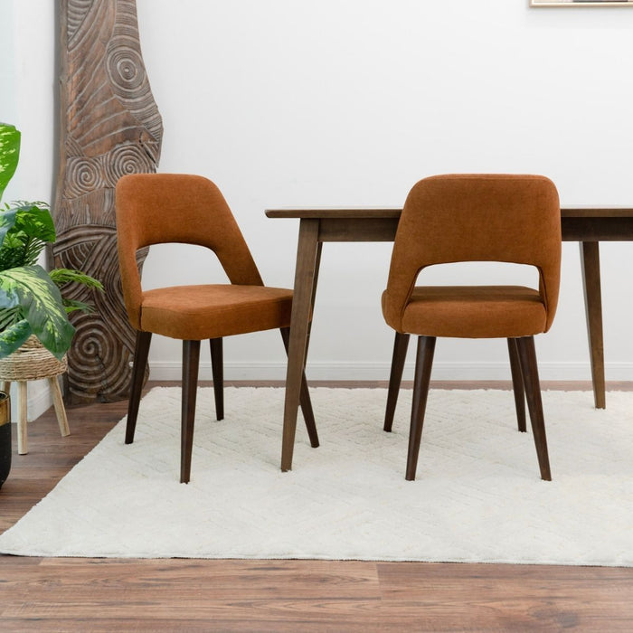 Juliana - Mid Century Modern Upholstered Dining Chair (Set of 2) - Orange