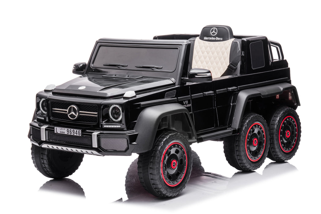 Kids Ride On Cars, Licensed Mercedes-Benz Electric Car For Kids With 6 Wheel Shock Absorber, 24V7Ah Super Battery Powered Toy With Remote And Leather Seat, 3 Speeds, Music, Horn, LED Lights