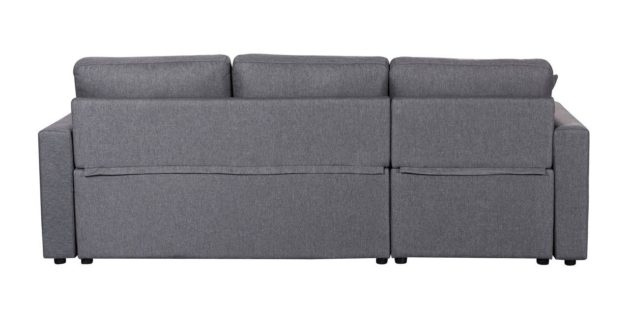 Paisley - Linen Fabric Reversible Sleeper Sectional Sofa With Storage Chaise