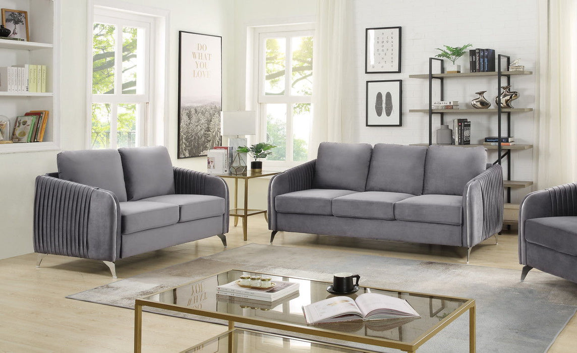 Hathaway - Velvet Fabric Sofa, Loveseat Living Room (Set of 2)
