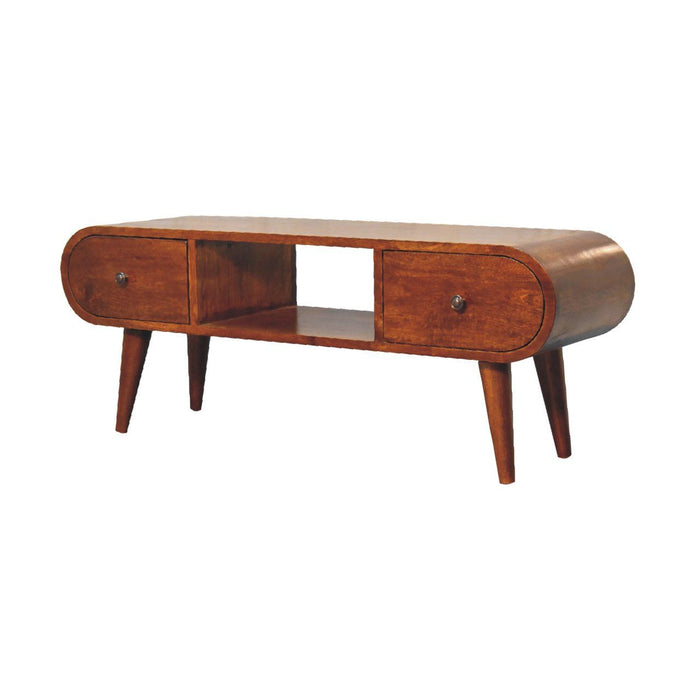 Solid Wood Circular TV Unit