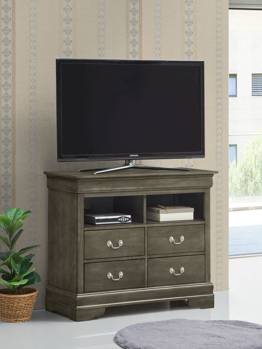 Glory Furniture Louis Phillipe TV Media Chest, Gray