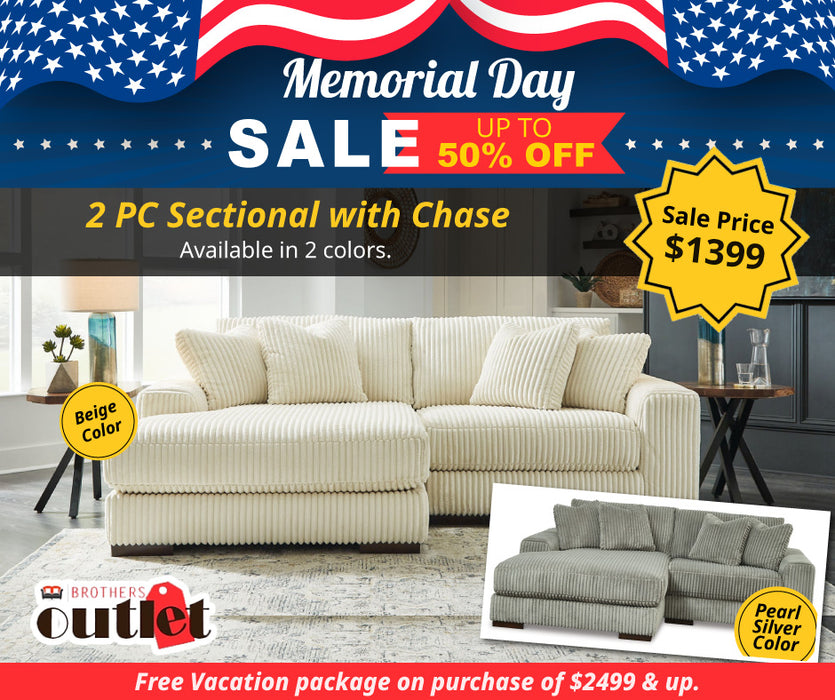 2 Piece Sectional with Chase Sofa