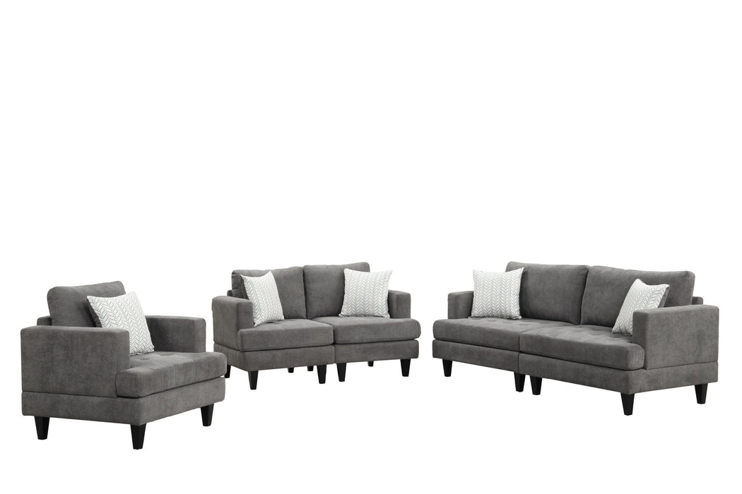 Callaway - Chenille Living Room Set With Throw Pillows