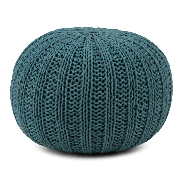 Shelby - Hand Knit Round Pouf