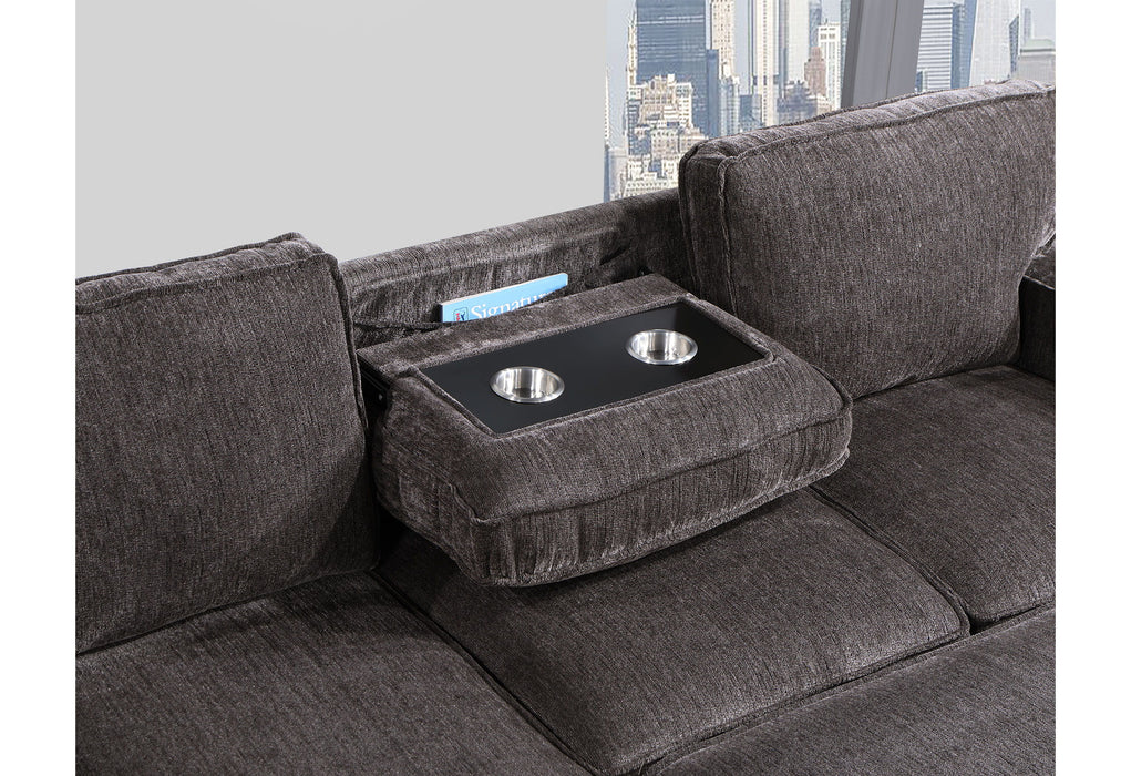 U0203 - Reversible Pull Out Sofa Bed - Dark Gray