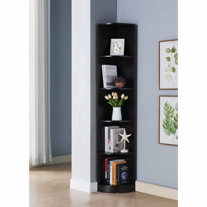 Corner Bookcase Display, Bookshelf Stand With Five Shelves