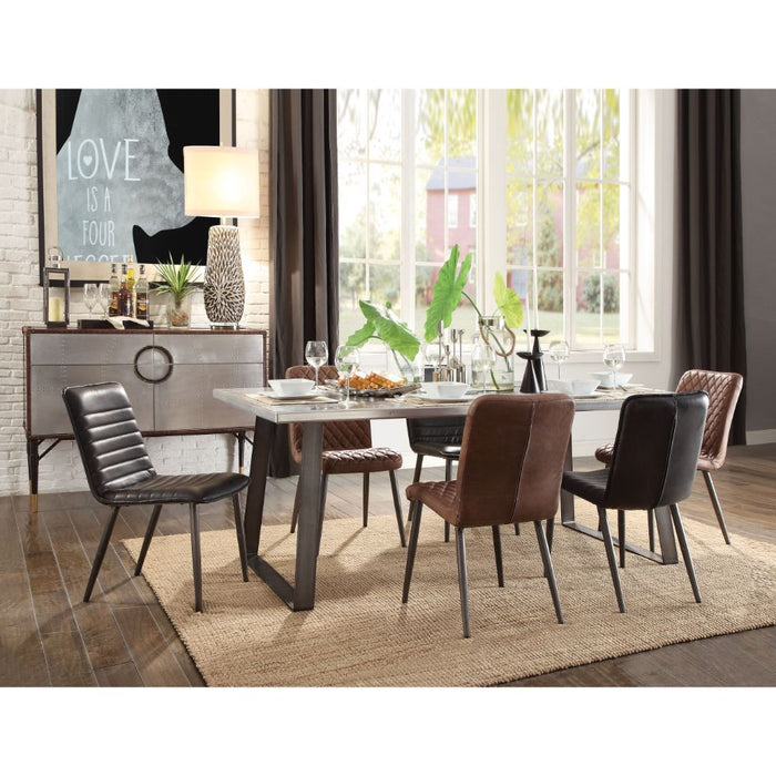 Kaylia - Dining Table - Aluminum & Gunmetal