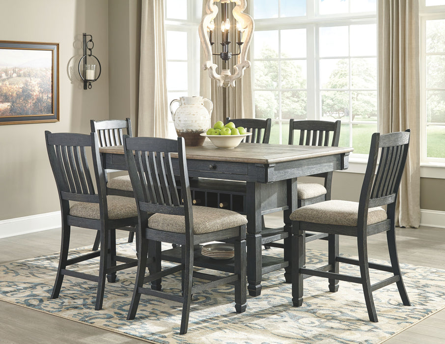 Tyler - Negro / Gris - Mesa de comedor rectangular