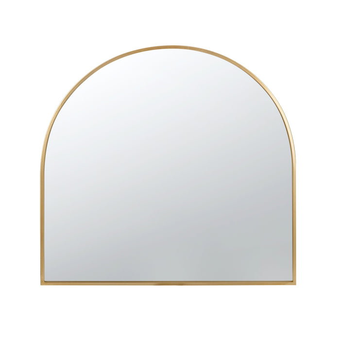 Arched Decorative Accent Mirror With Iron Frame, Wall Deor For Bathroom, Bedroom, Entryway, Mantel - Gold