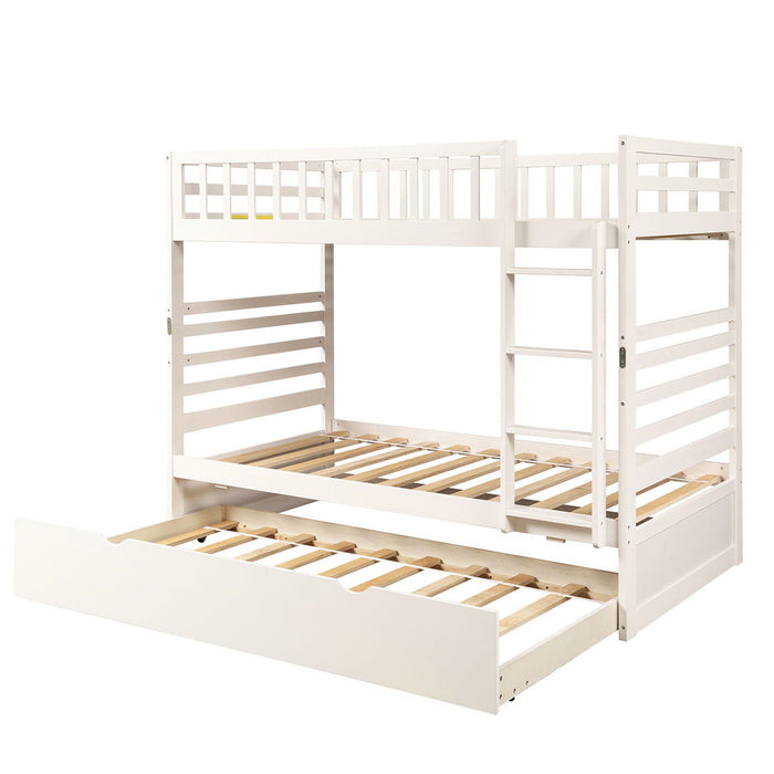Kids Furniture - Orisfur - Bunk Beds For Kids With Safety Rail Movable Trundle Bed