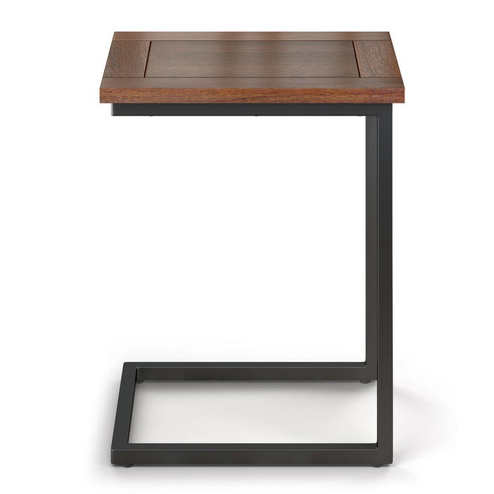 Skyler - Wide C Side Table - Dark Cognac Brown