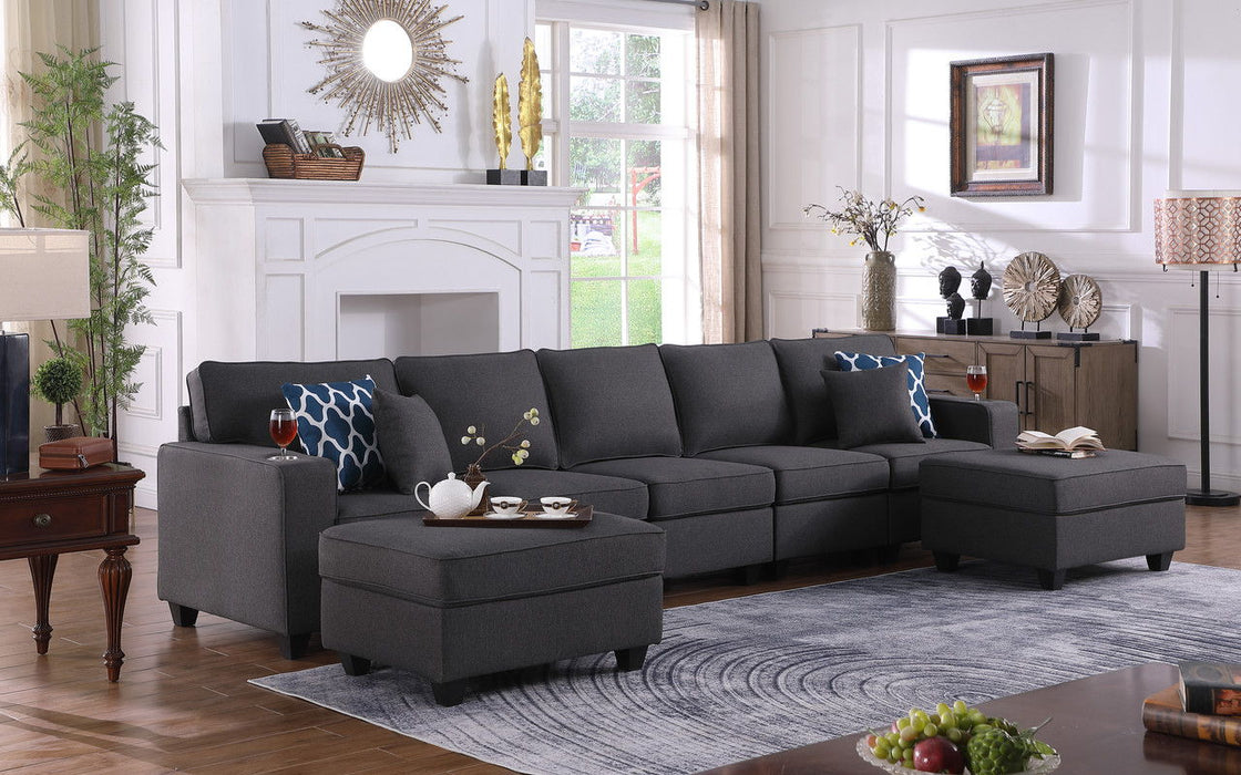 Cooper - Linen 5 Seater Sofa Set