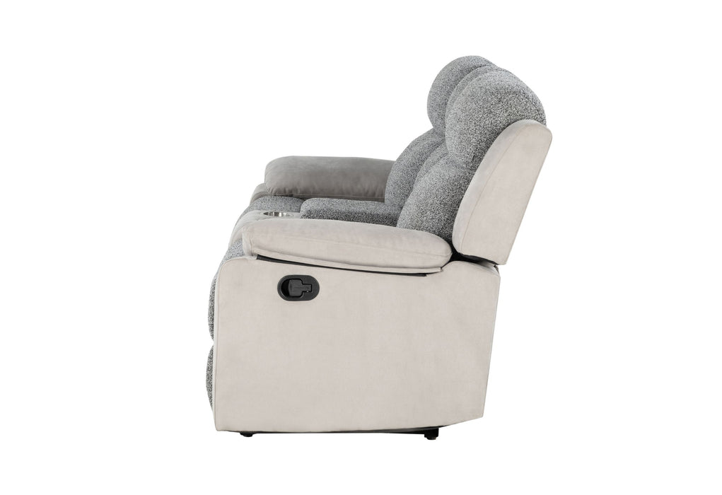 U6027 - Console Reclining Loveseat - Dark Gray / Light Gray