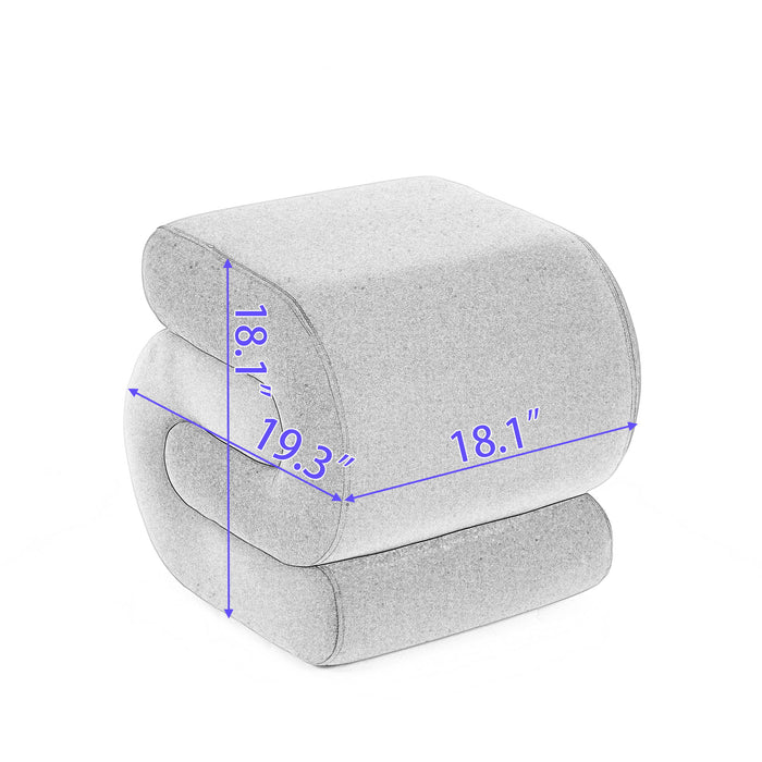 S-Shape Velvet Fabric Ottoman Makeup Stool Footstool