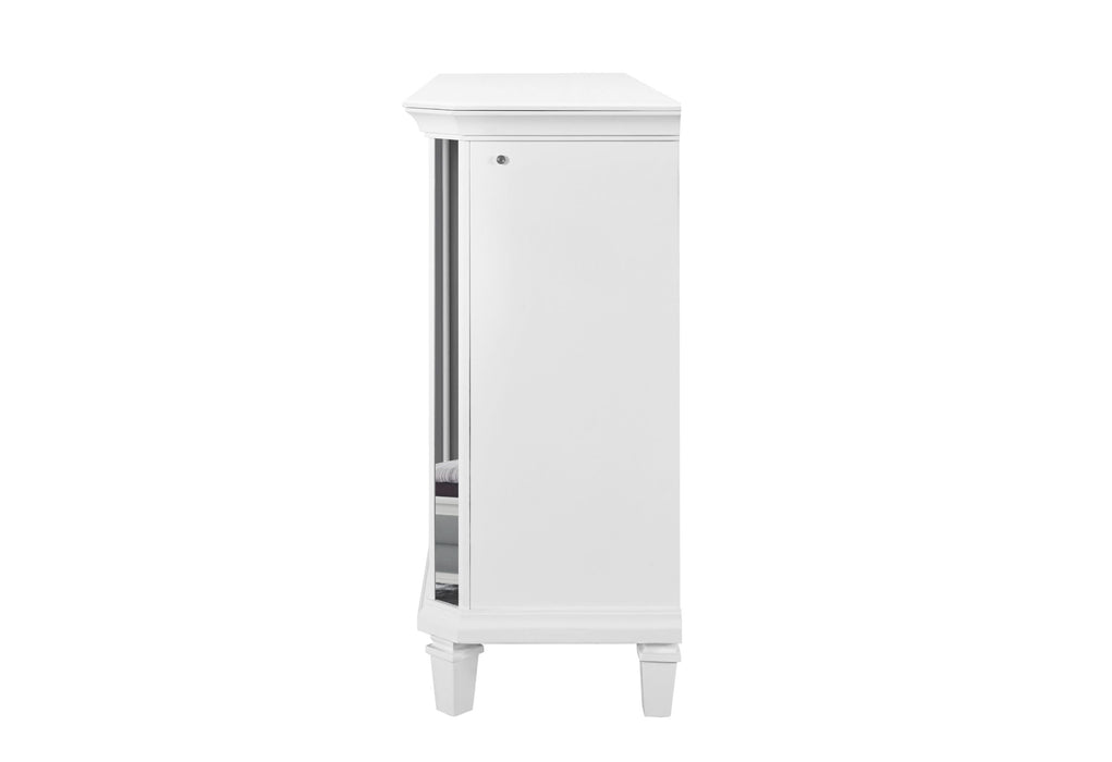 Marco - Dresser With LED 3D Mirror - Metallic White