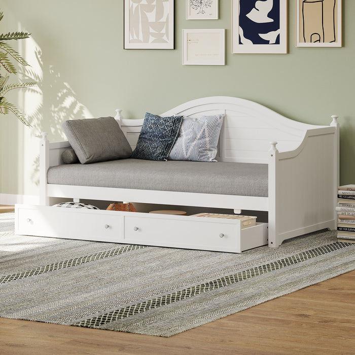 Daybed With 2 Storage Drawers, Sofa Bed With Handrail For Living Room Bedroom