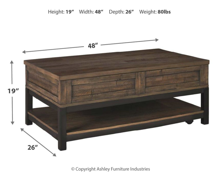 Johurst - Marrón grisáceo - Mesa de cóctel con tapa elevable