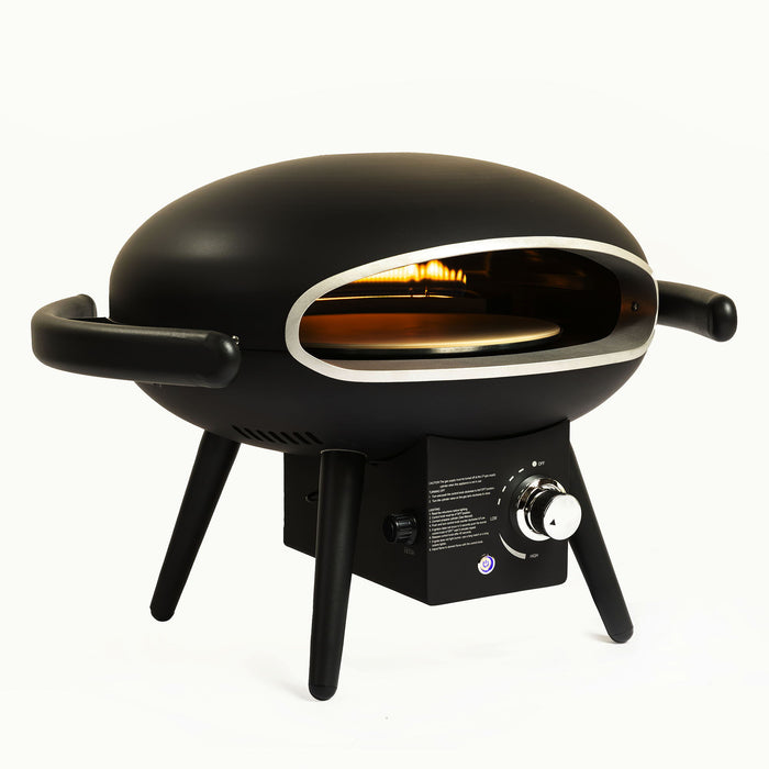 Gas Pizza Oven, Propane Outdoor Pizza Oven, Portable Pizza Oven For 12" Pizzas, With Gas Hose&Regulator - Black