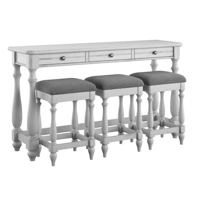 Mariano - Sofa Table With Three Stools - Gray