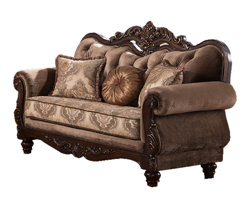 Zoya - Sofa And Loveseat - Dark Brown