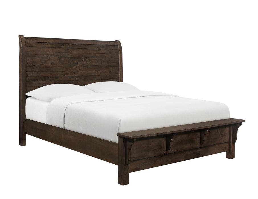 Verna - Queen Sleigh Bed - Brown