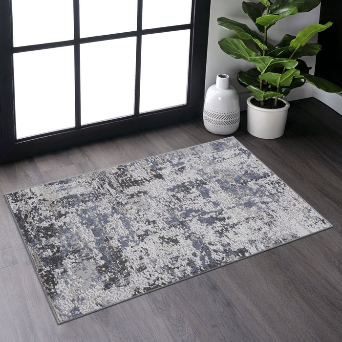 Payas - 2' x 3' Traditional Non-Shedding Living Room Bedroom Dining Home Office Stylish And Stain Resistant Area Rug - Gray / Denim