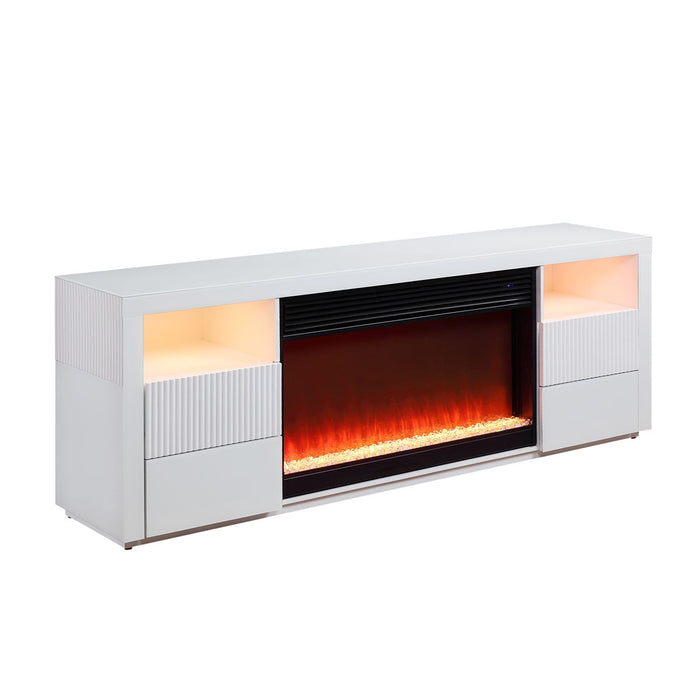 Walden - TV Stand With Fireplace And Speaker - White