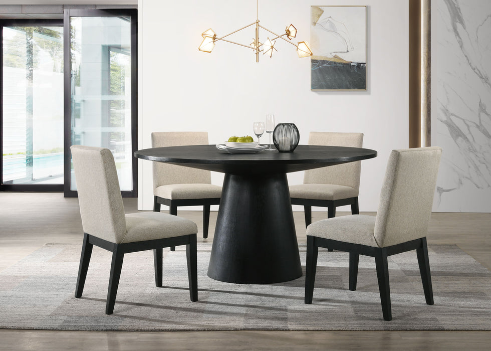 Jasper - Wide Contemporary Round Dining Table Set