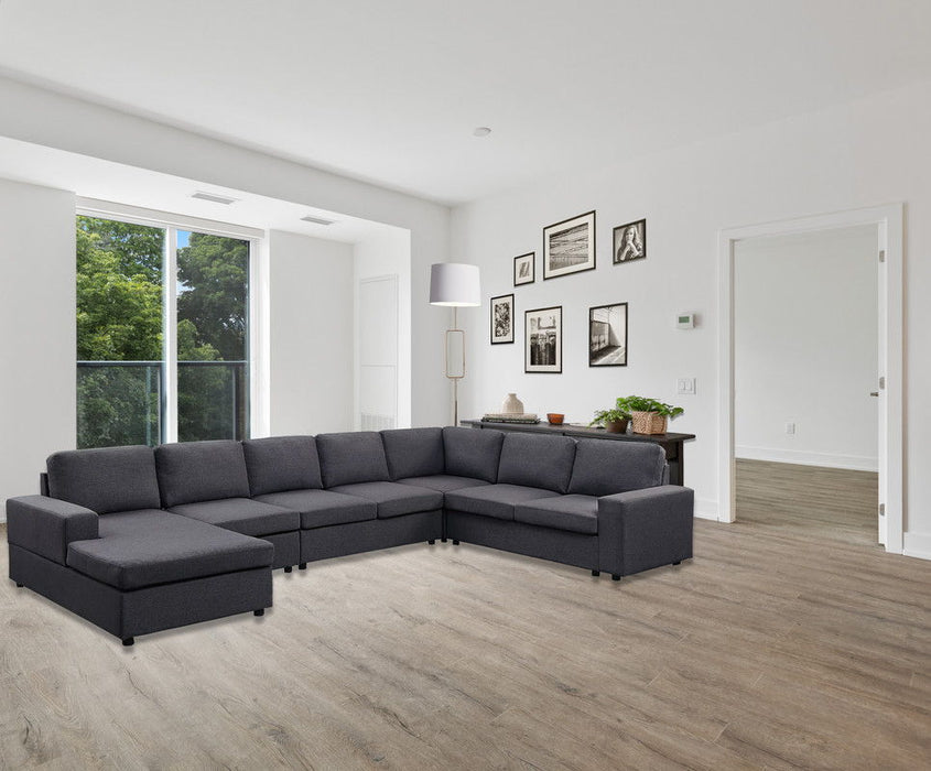 Hayden - Modular Sectional Sofa With Reversible Chaise - Dark Gray Linen