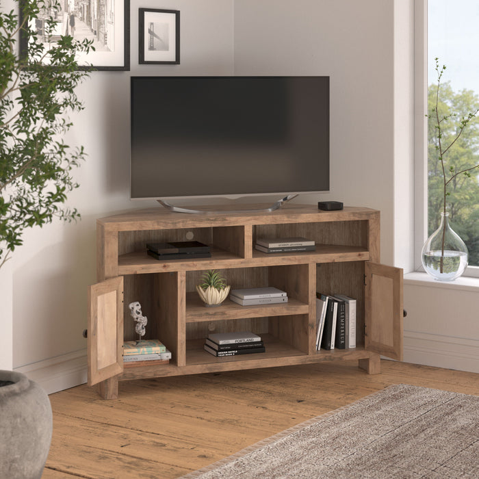 Joshua Creek - 52" Corner TV Stand For TVs Up To 55" - Barnwood