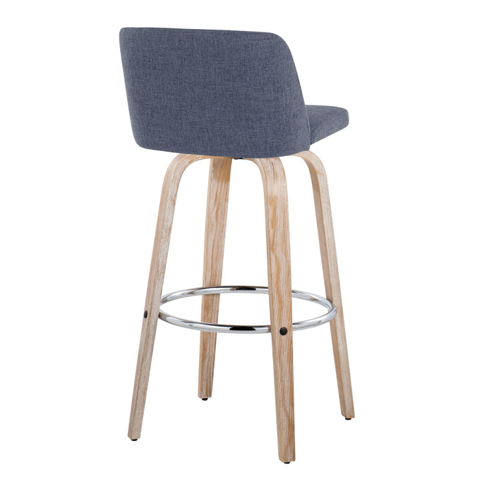 Toriano - Contemporary Fixed Height Barstool With Swivel & Round Footrest (Set of 2)