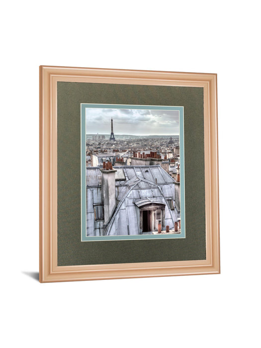 Paris Rooftops By Assaf Frank - Framed Print Wall Art - Dark Gray