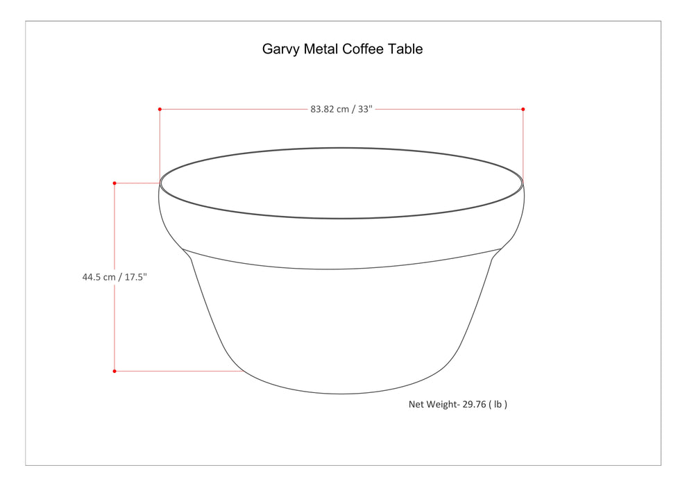 Garvy - Metal Coffee Table - Rustic Bronze
