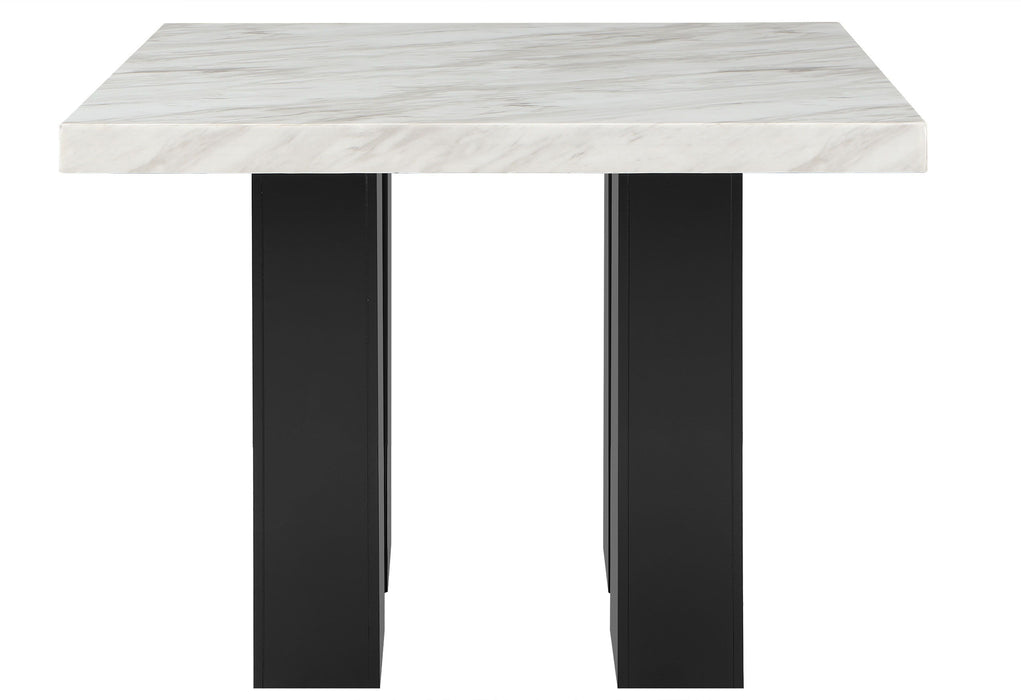 D04 White Bar Table And Four D04 Bar Stools - Black / White