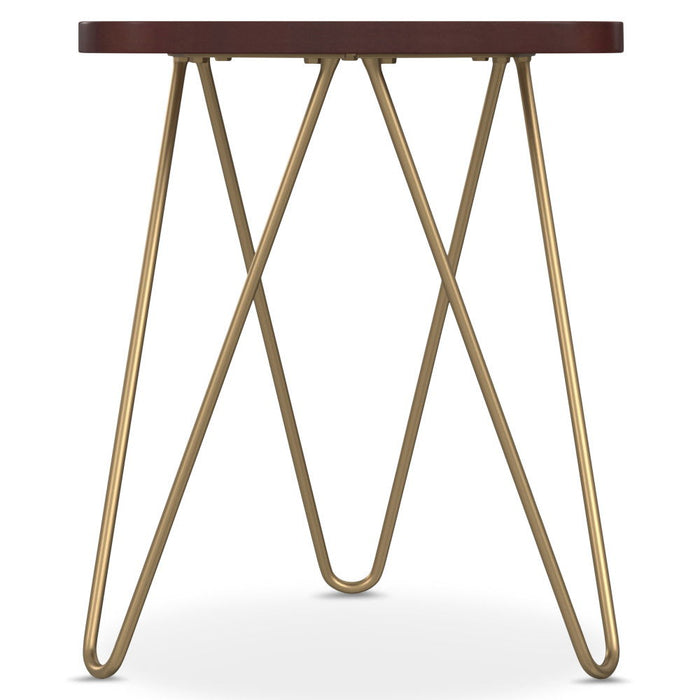 Patrice - Metal And Wood Accent Table - Dark Brown